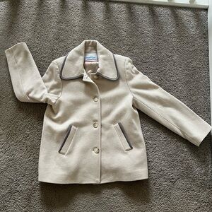 Donegal Design Ireland Woman's Peacoat Neutral/Cream with Contrast Trim